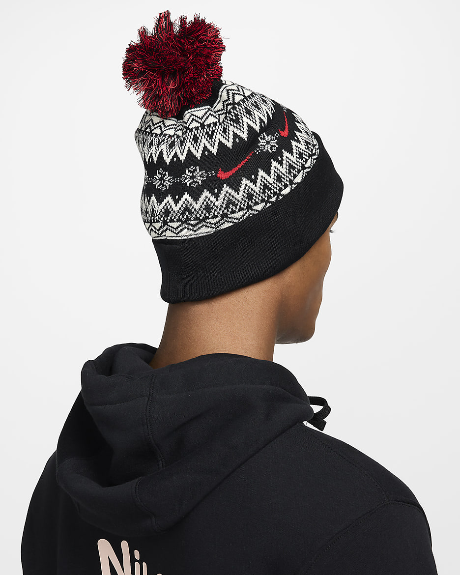 Nike Peak Fair Isle Beanie Black